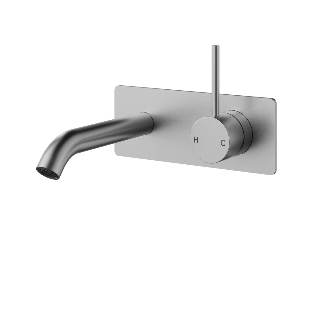 [44930] Otus Slimline Wall Basin Mixer Trim Kit Lever Up Brushed Stainless Steel