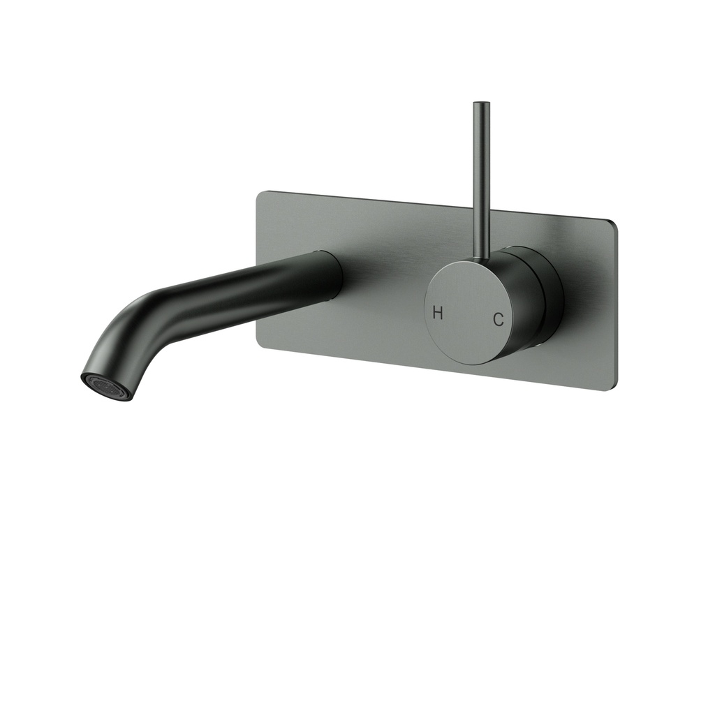 [44934] Otus Slimline Wall Basin Mixer Trim Kit Lever Up Gun Metal