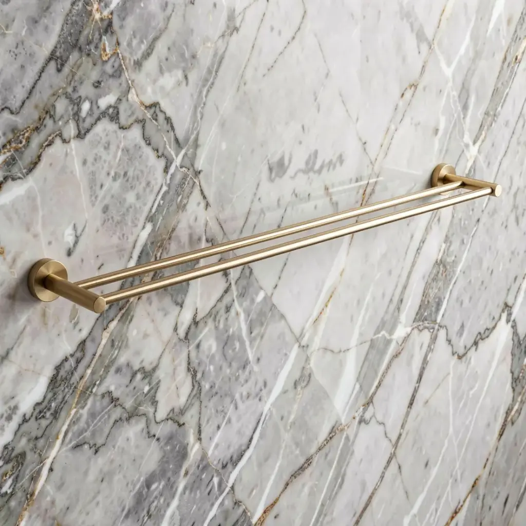 [40802] Pentro Brushed Yellow Gold Double Towel Rail 790mm(Cuttable)
