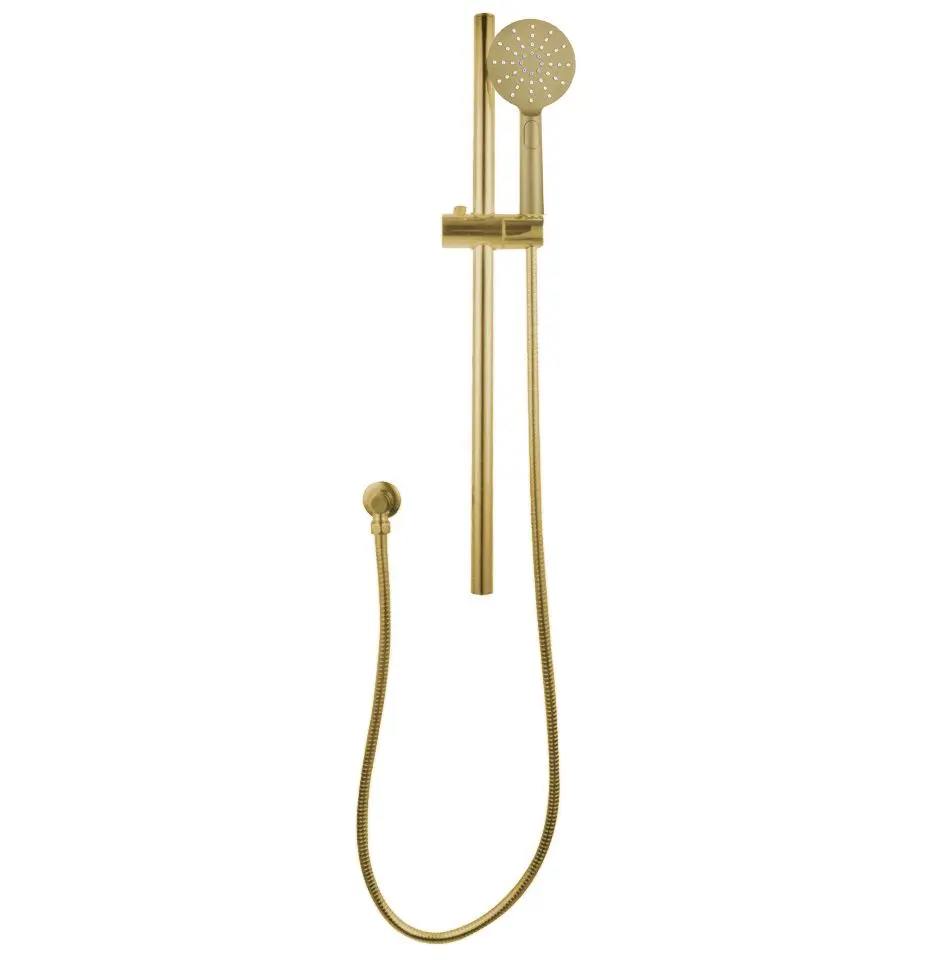 [40799] Pentro Brushed Yellow Gold Round Handheld Shower Rail Set