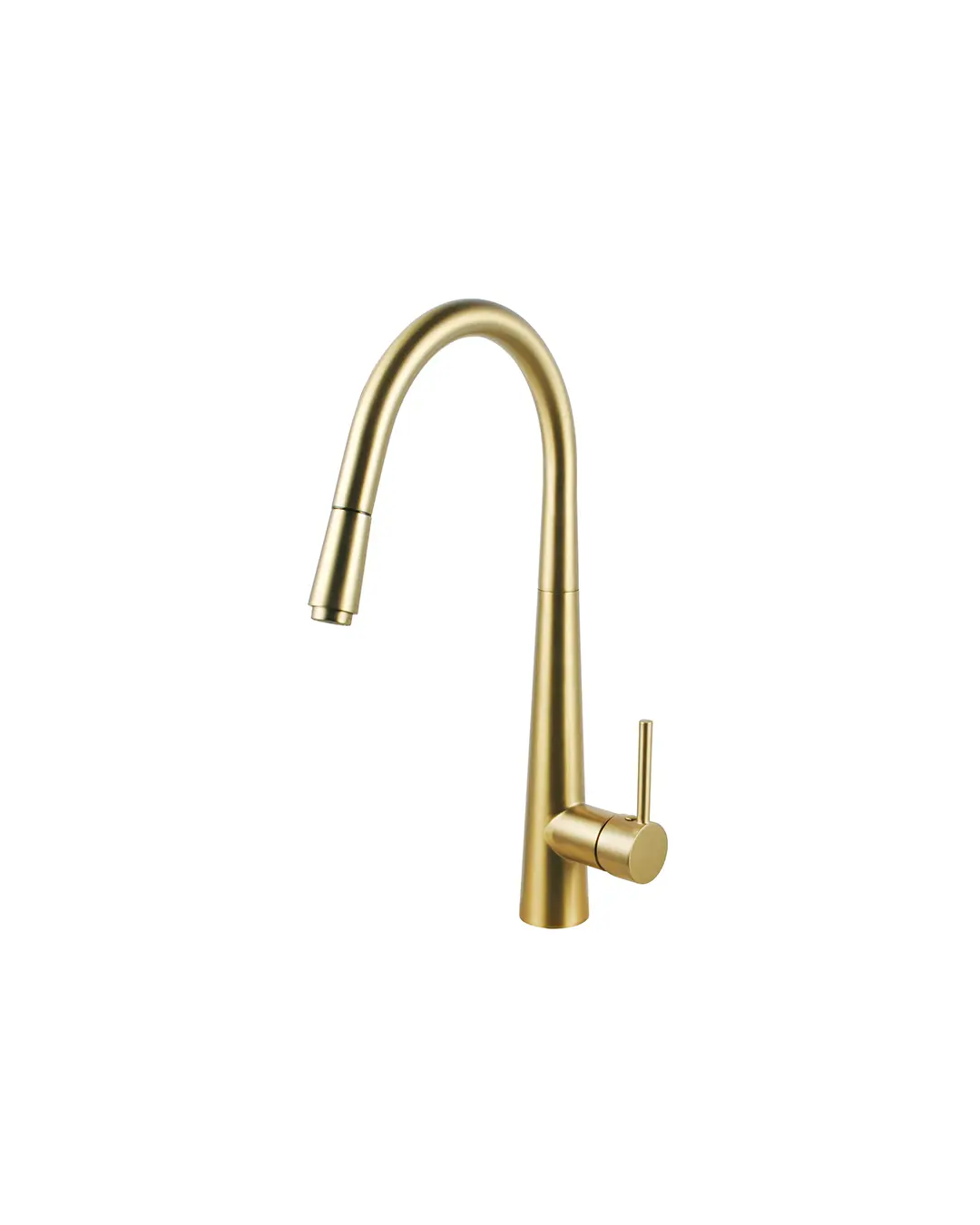 [40780] Pentro Brushed Yellow Gold Round Pull Out Kitchen Mixer
