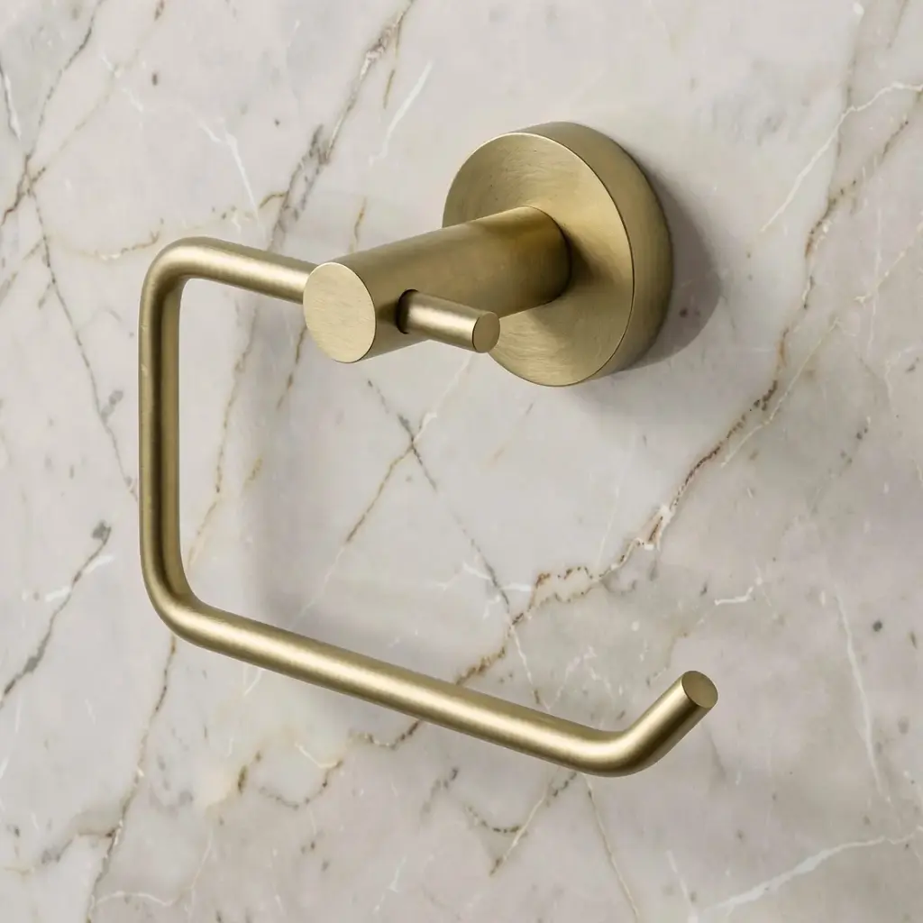 [40805] Pentro Brushed Yellow Gold Toilet Roll Holder