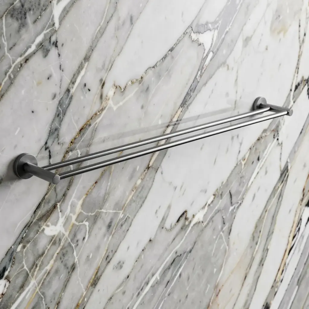 [40862] Pentro Gun Metal Grey Double Towel Rail 790mm(Cuttable)