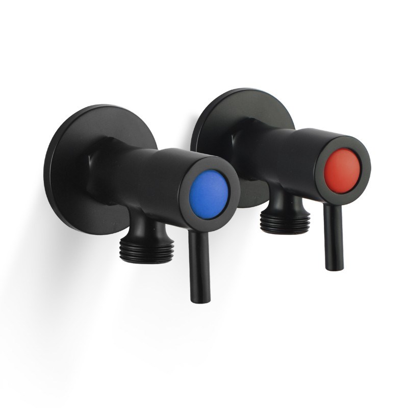 [40758] Pentro Matte Black G 3/4" Washing Machine Taps SET