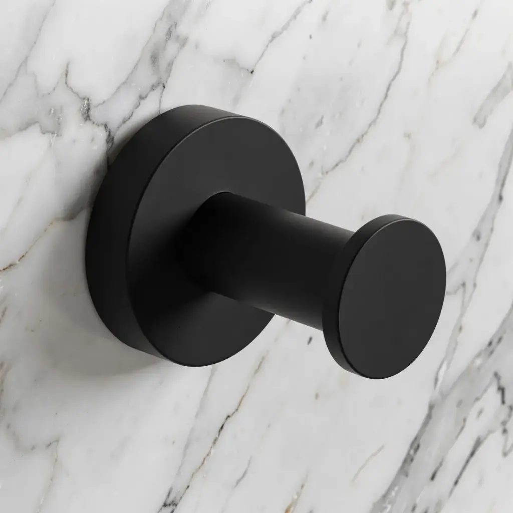 [40774] Pentro Matte Black Round Robe Hook