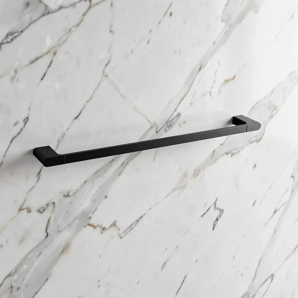 [41071] Persano Matte Black Zinc Alloy 600mm Single Towel Rail