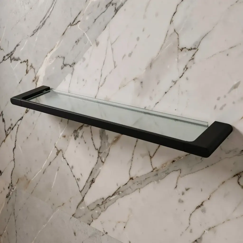 [41080] Persano Matte Black Zinc Alloy Towel Shelf