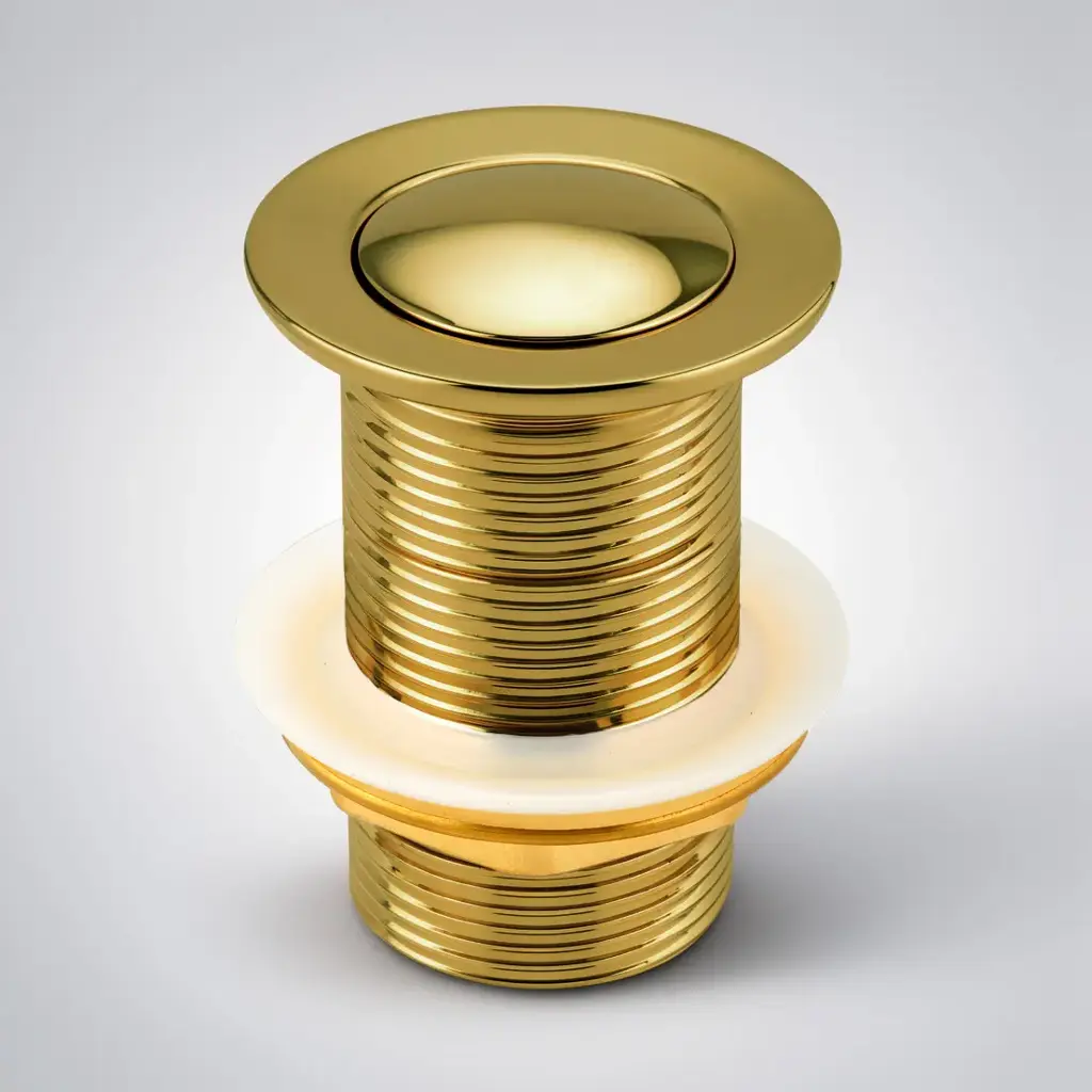[70064/PW32PB-NF] Polished Brass Gold Solid Brass 32mm Pop Up Waste Non Overflow