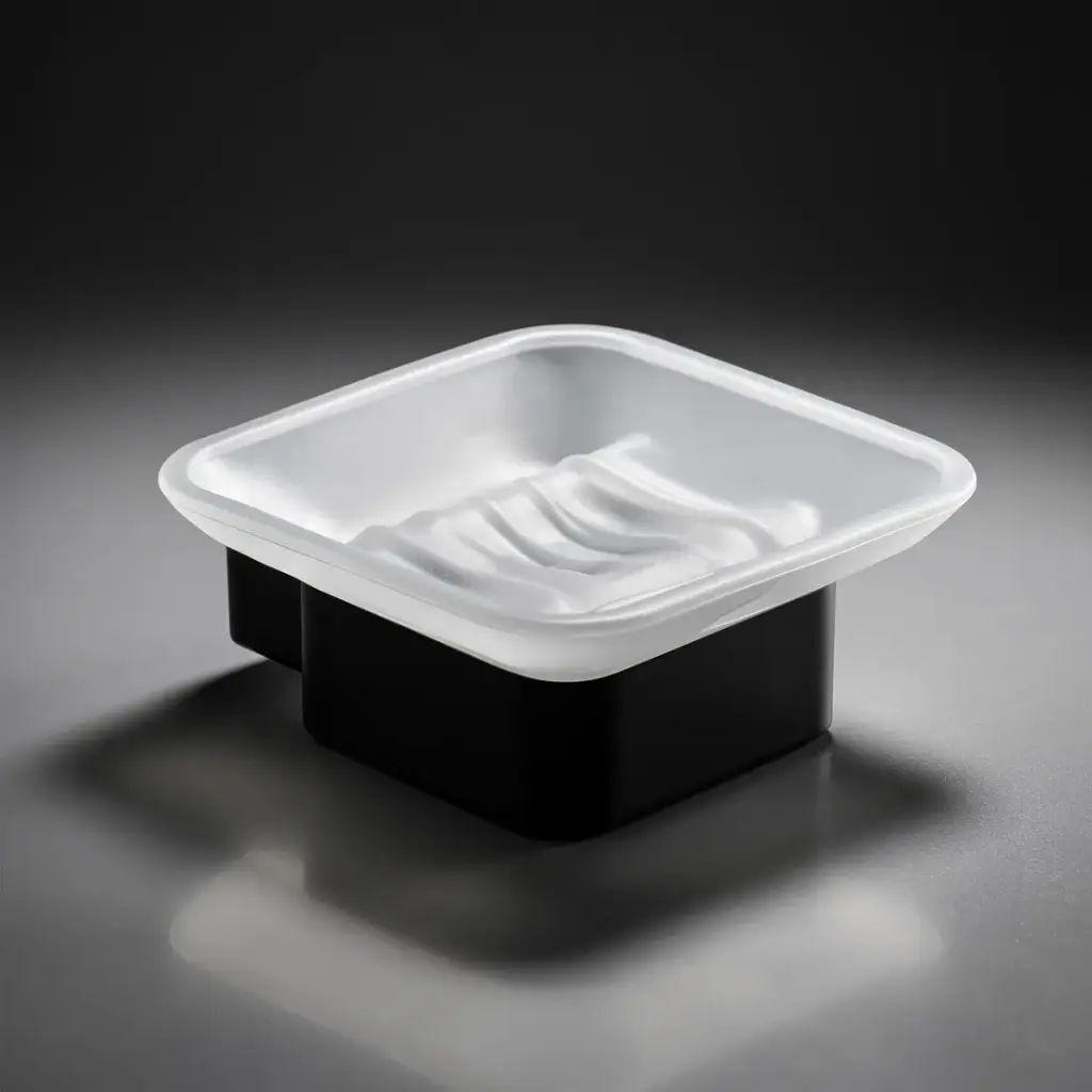 [43610] Rosa Glass Soap Dish(Matt Black)