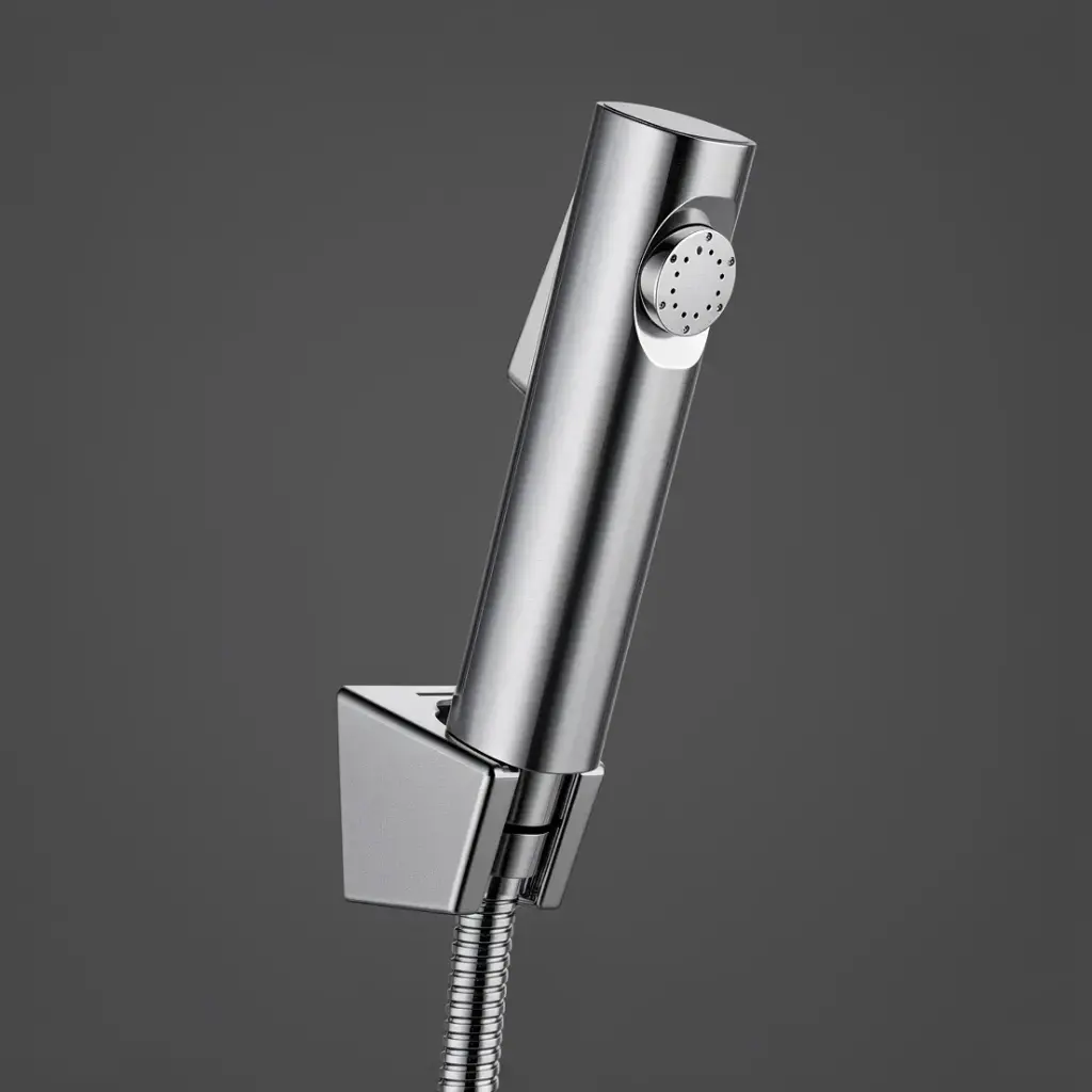 Round Chrome ABS Toilet Bidet Spray Kit With Stainless Steel Hose