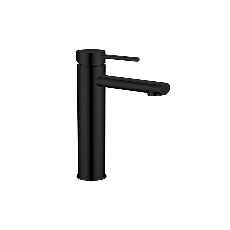 [55218] Round Matte Black Tower Basin Mixer