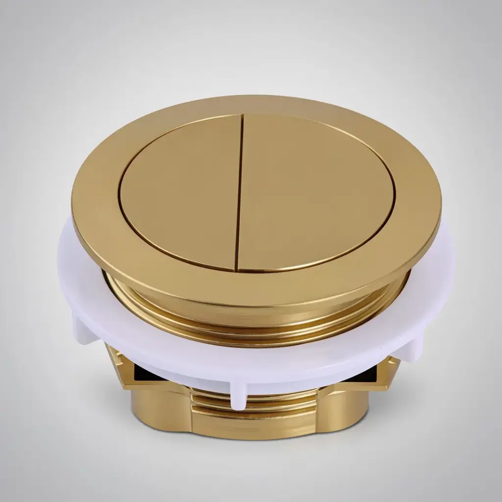 [56280] Round Press Button Brush Yellow Gold