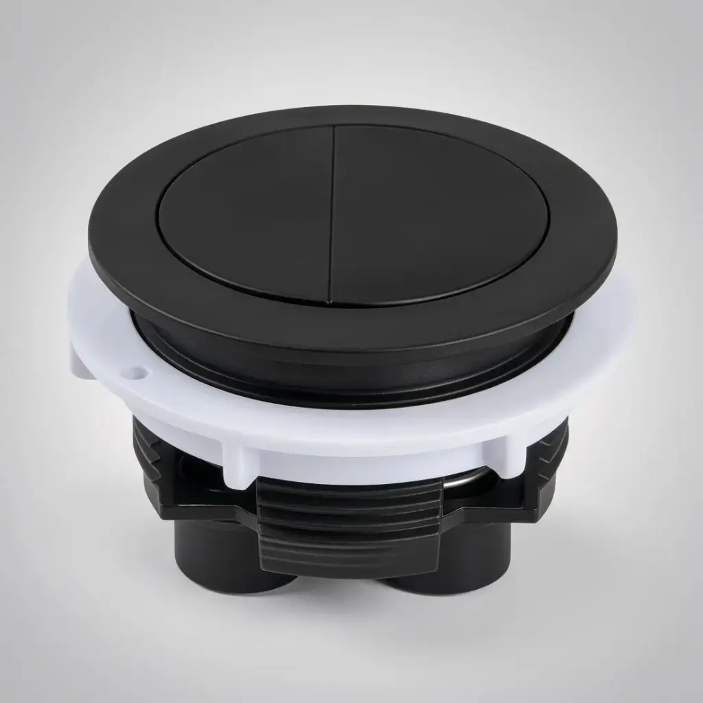 [56279] Round Press Button Matte Black