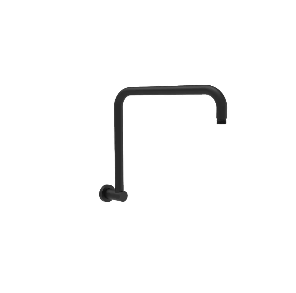 [44405] Round Rectangle Curved Shower Arm Matt Black