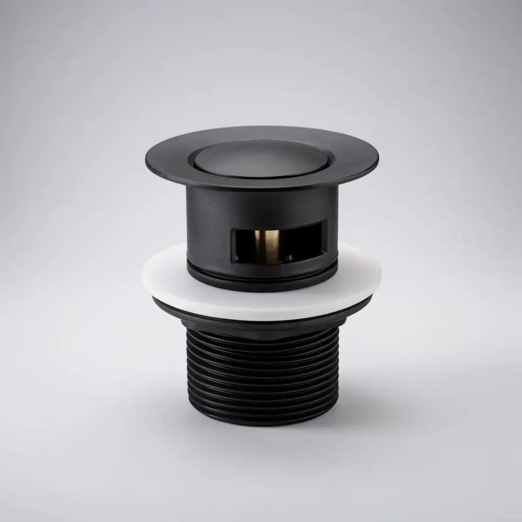 [55556] Run Matte Black 32mm Brass Pop-Up Waste With Overflow