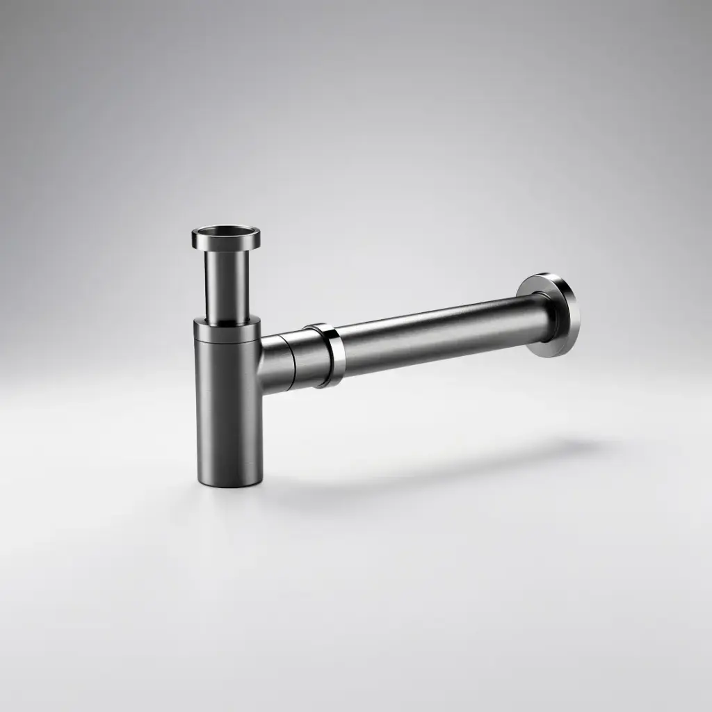 [55551] Rund Brass Bottle Trap Brushed Gun Metal