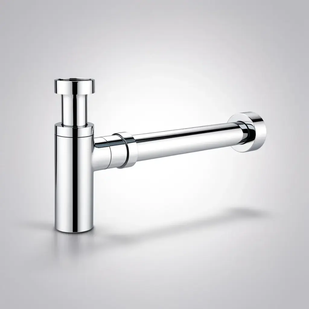 [55547] Rund Brass Bottle Trap Chrome