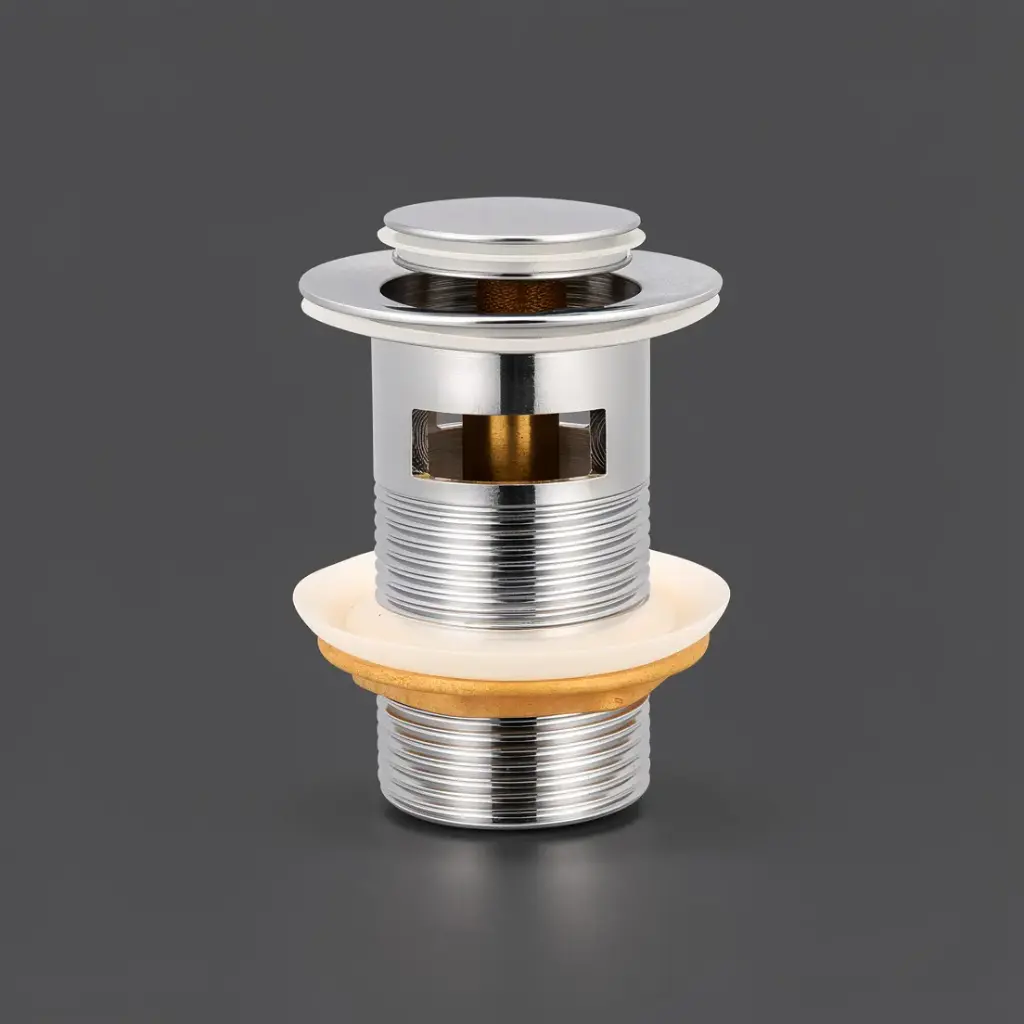 [55555] Rund Chrome 32mm Brass Pop-Up Waste With Overflow