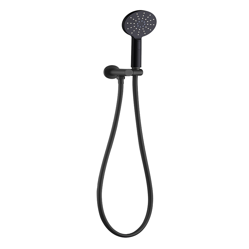[55023] Rund Matte Black 3 Spray Hand Shower On Bracket