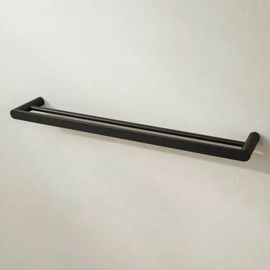 [40039] Rushy Black Double Towel Rail 800mm