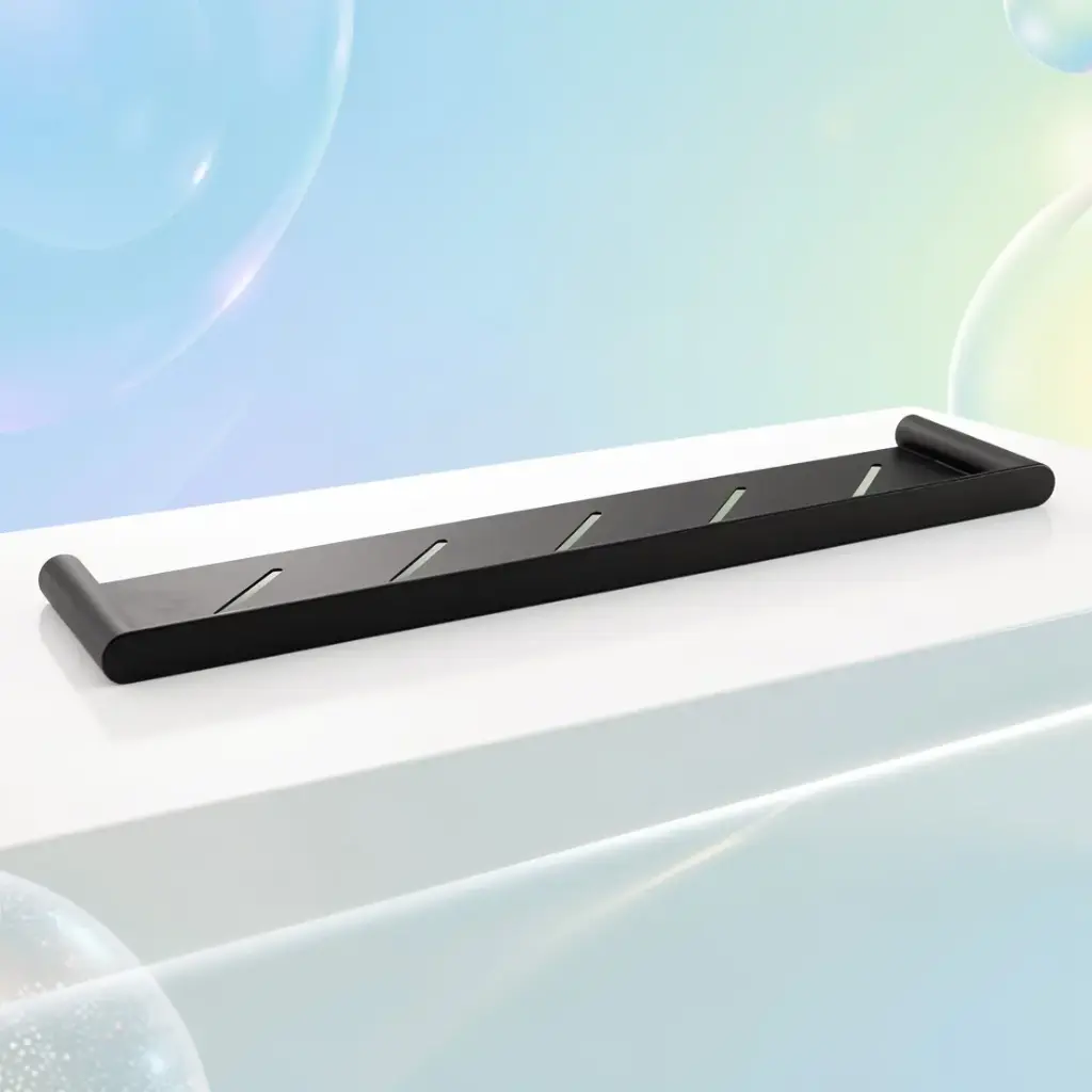 [40059] Rushy Black Round Stainless Steel Shelf