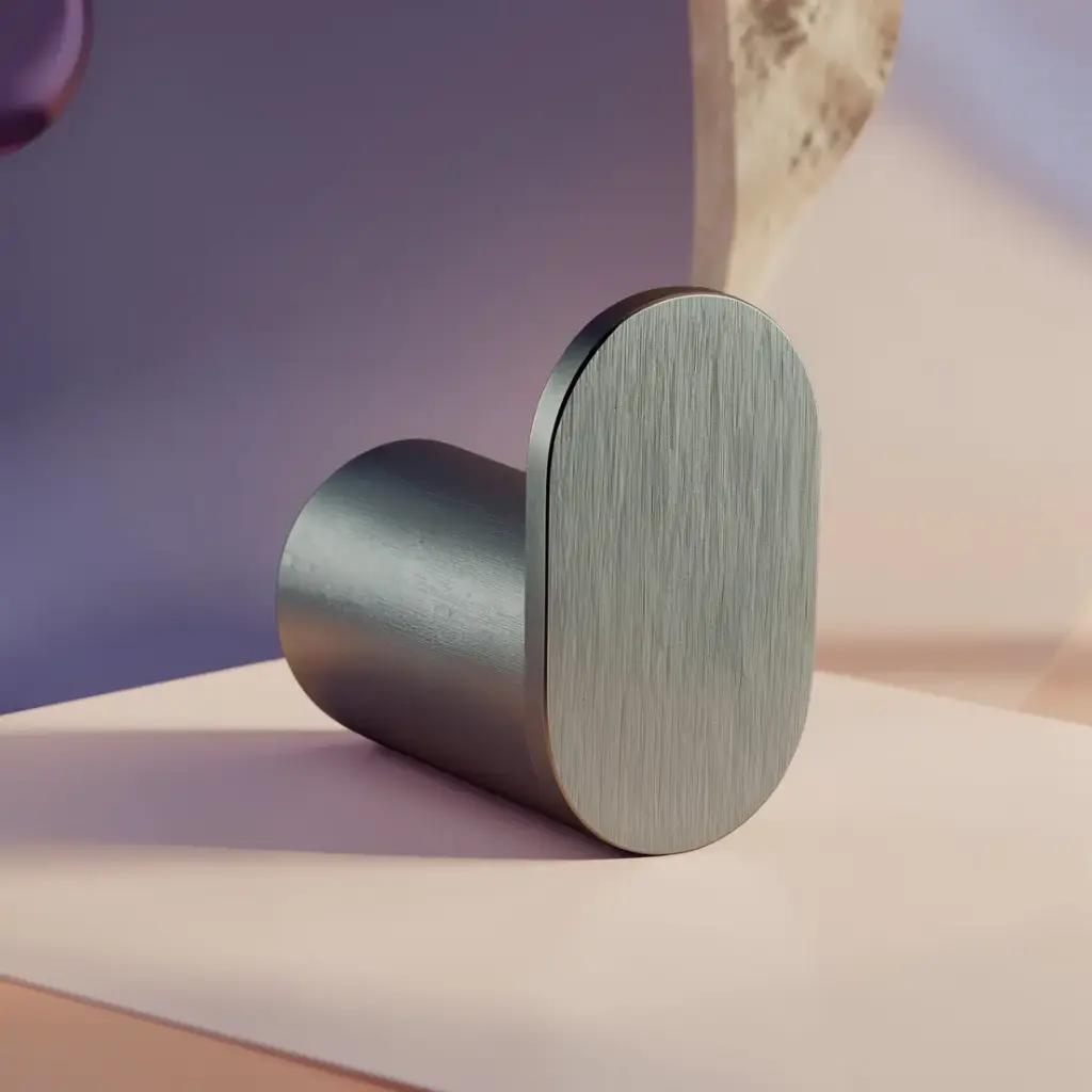 [40052] Rushy Gun Metal Grey Round Robe Hook