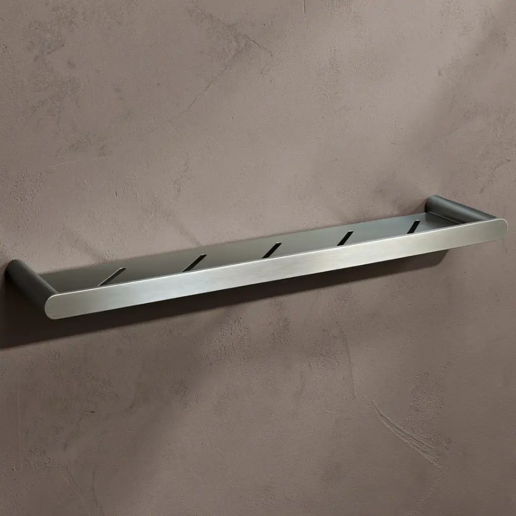 [40061] Rushy Gun Metal Grey Round Stainless Steel Shelf