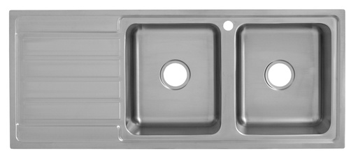 [43046] Seto Double Bowl Single Drainer Sink 1200x500x200mm Right Hand Bowl (304 Stainless Steel)