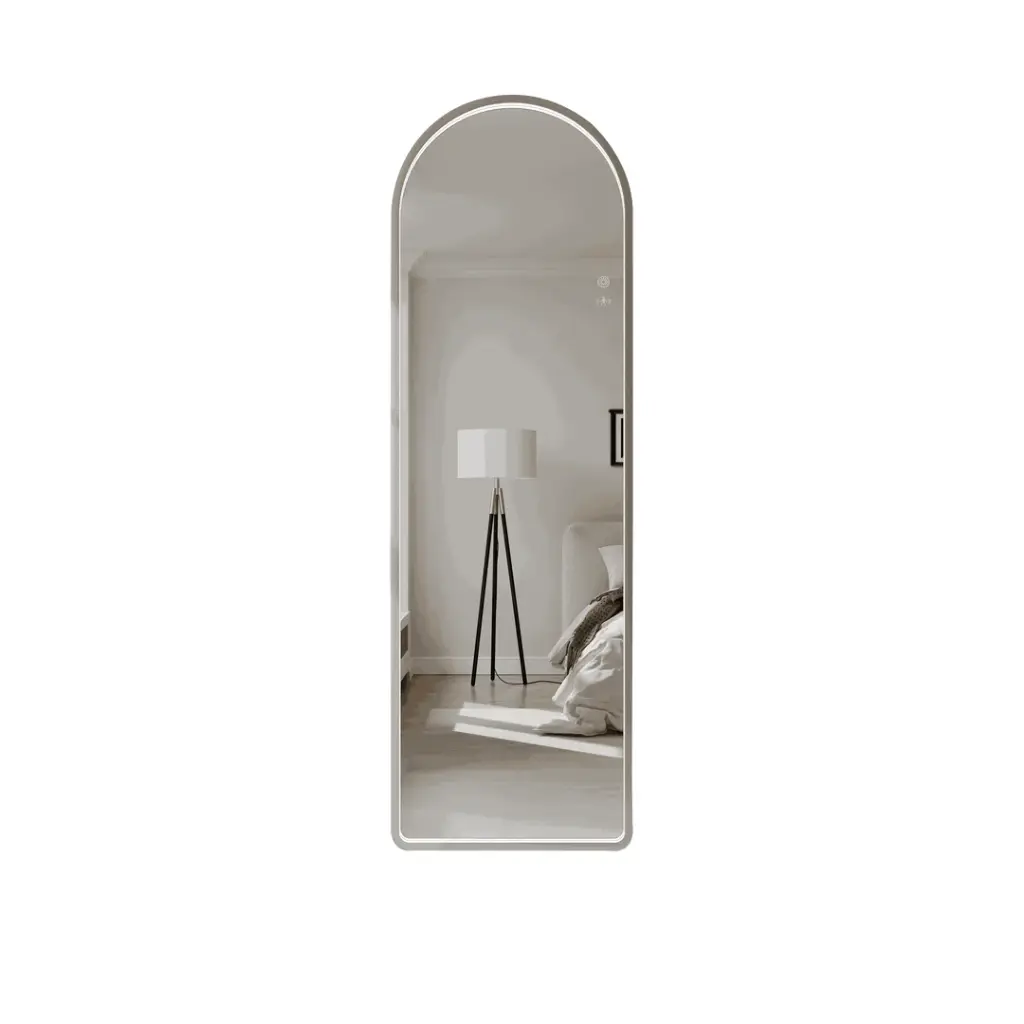 Saga Series 500x1600mm Brushed Nickel Arch LED Mirror
