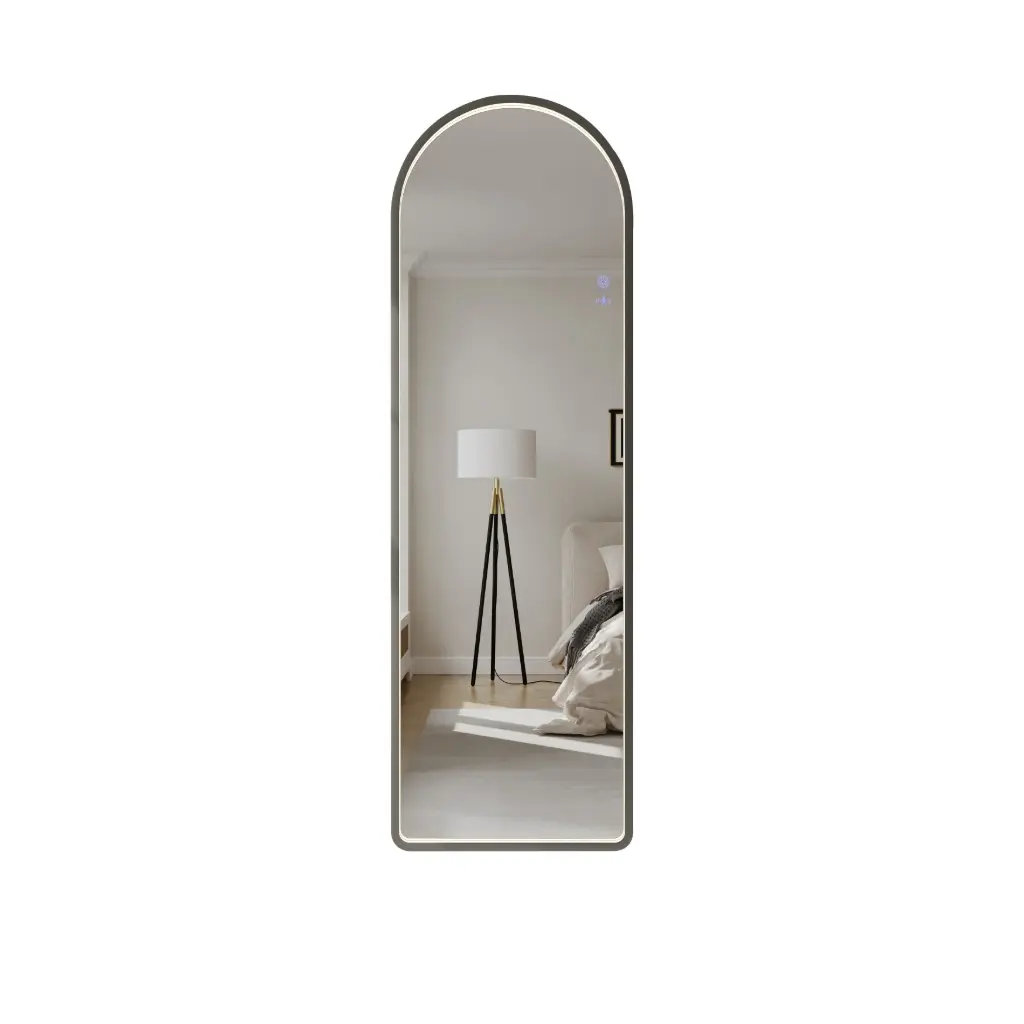 Saga Series 500x1600mm Gun Metal Arch LED Mirror