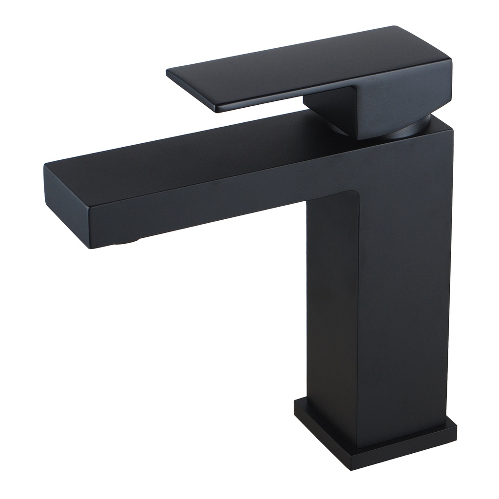 [40133] Sera Square Black Basin Mixer Tap