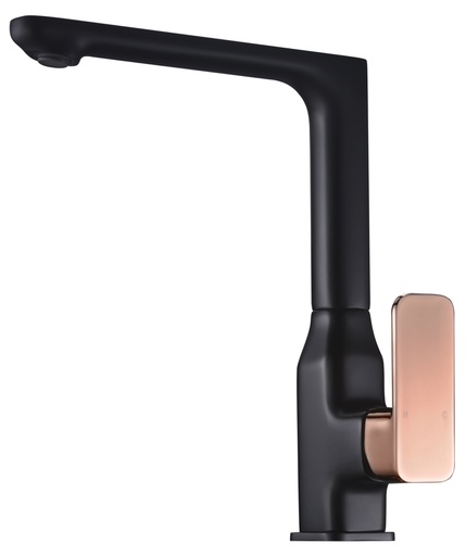 [43178] Seto Sink Mixer With Rose Gold Handle Lead Free(Matt Black)