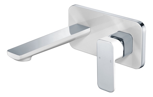 [43176] Seto Wall Basin Mixer(Chrome & White)