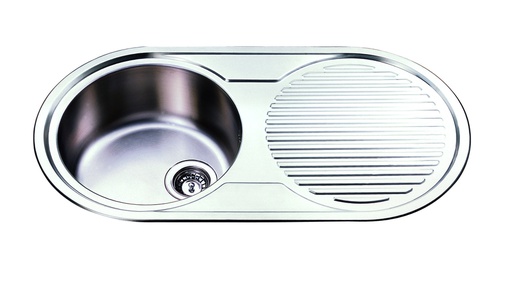 [43156] Cora Single Bowl Single Drainer Sink Abovemount One Tap Hole Left Hand Bowl 915 x 485mm(304 Stainless Steel)