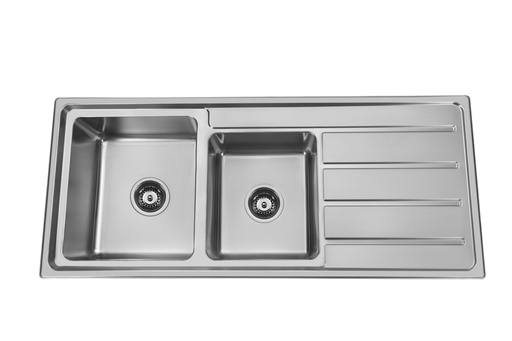 [43058] Seto 1 & 3/4 Bowl Single Drainer Sink 1160x500x215mm Left Hand Bowl(304 Stainless Steel)
