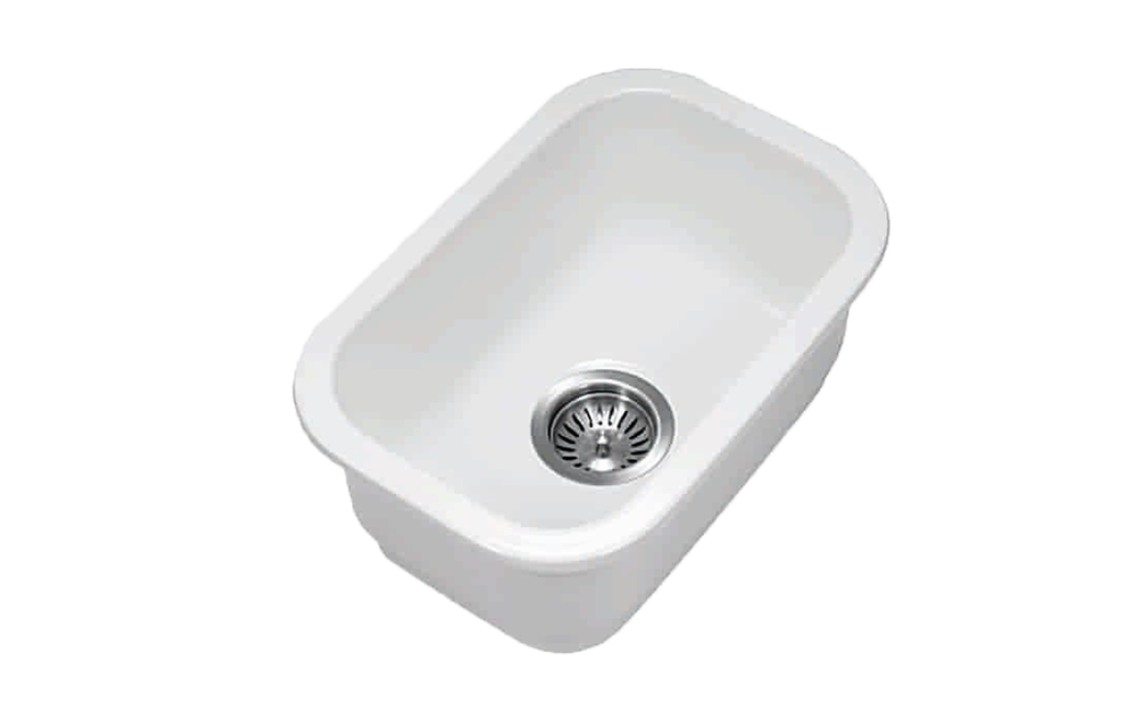 [56044] Size:330*483*184mm Gloss White Elba Fine Fireclay Bar Sink Grid And Waste Included