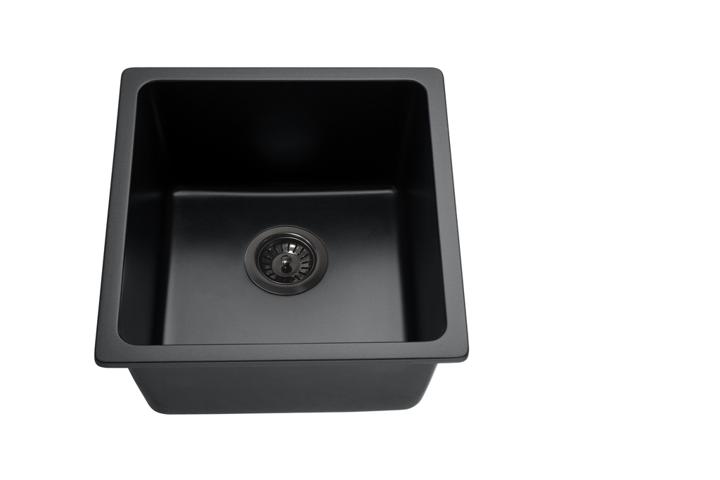 [55985] Size:430*450*235mm Bowl:397X380X235mm Matte Black Crete Granite Sink Single Bowl