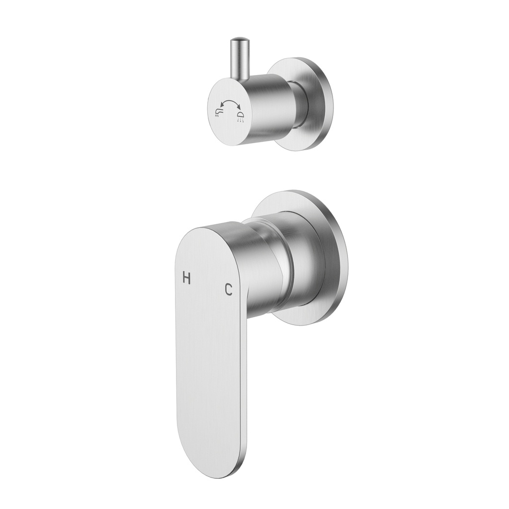 [44885] Sora SS Wall Diverter Mixer Trim Kits Brushed Stainless Steel