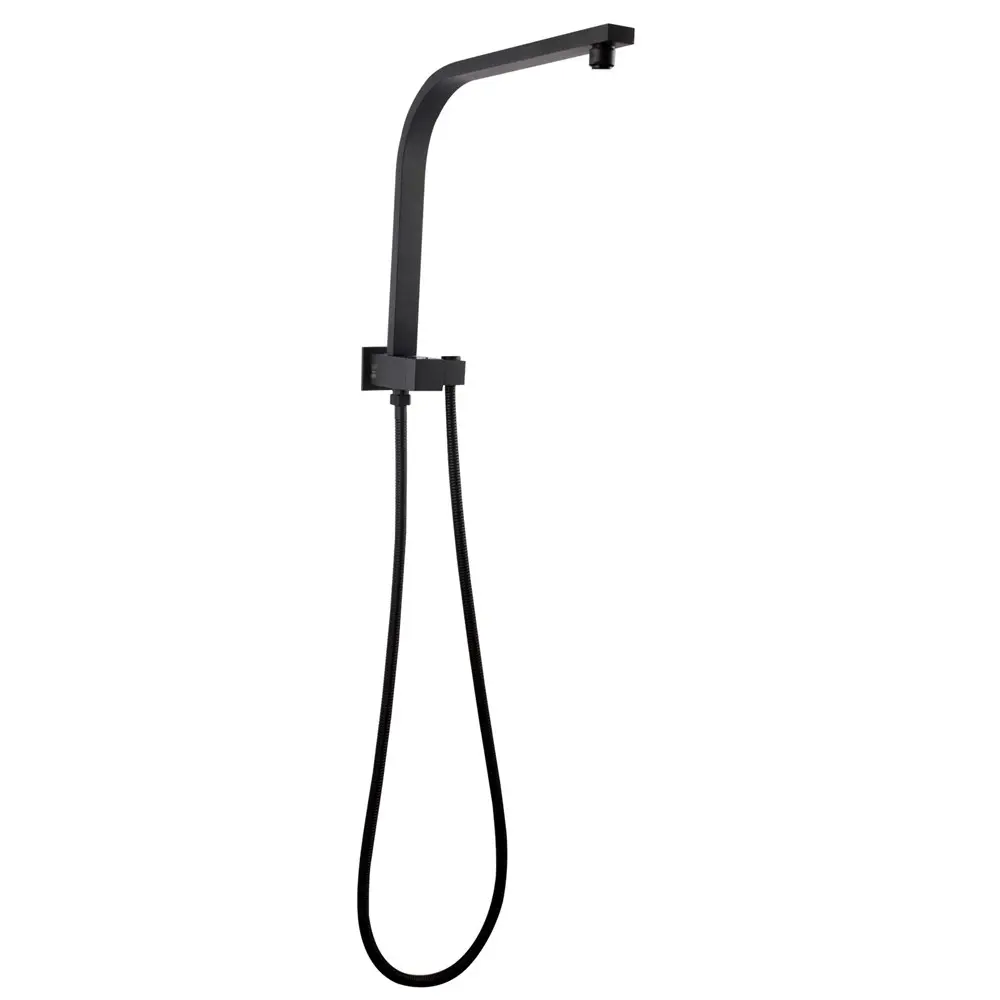 [40273] Square Black Shower Station without Shower Head and Handheld Shower