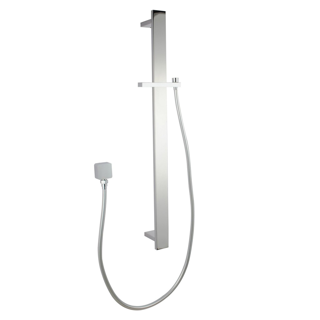 [40281] Square Chrome Sliding Shower Rail without Handheld Shower