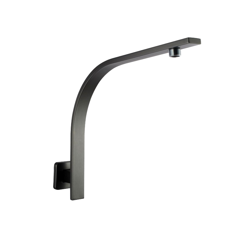 [40332] Square Gun Metal Grey Gooseneck Wall Shower Arm