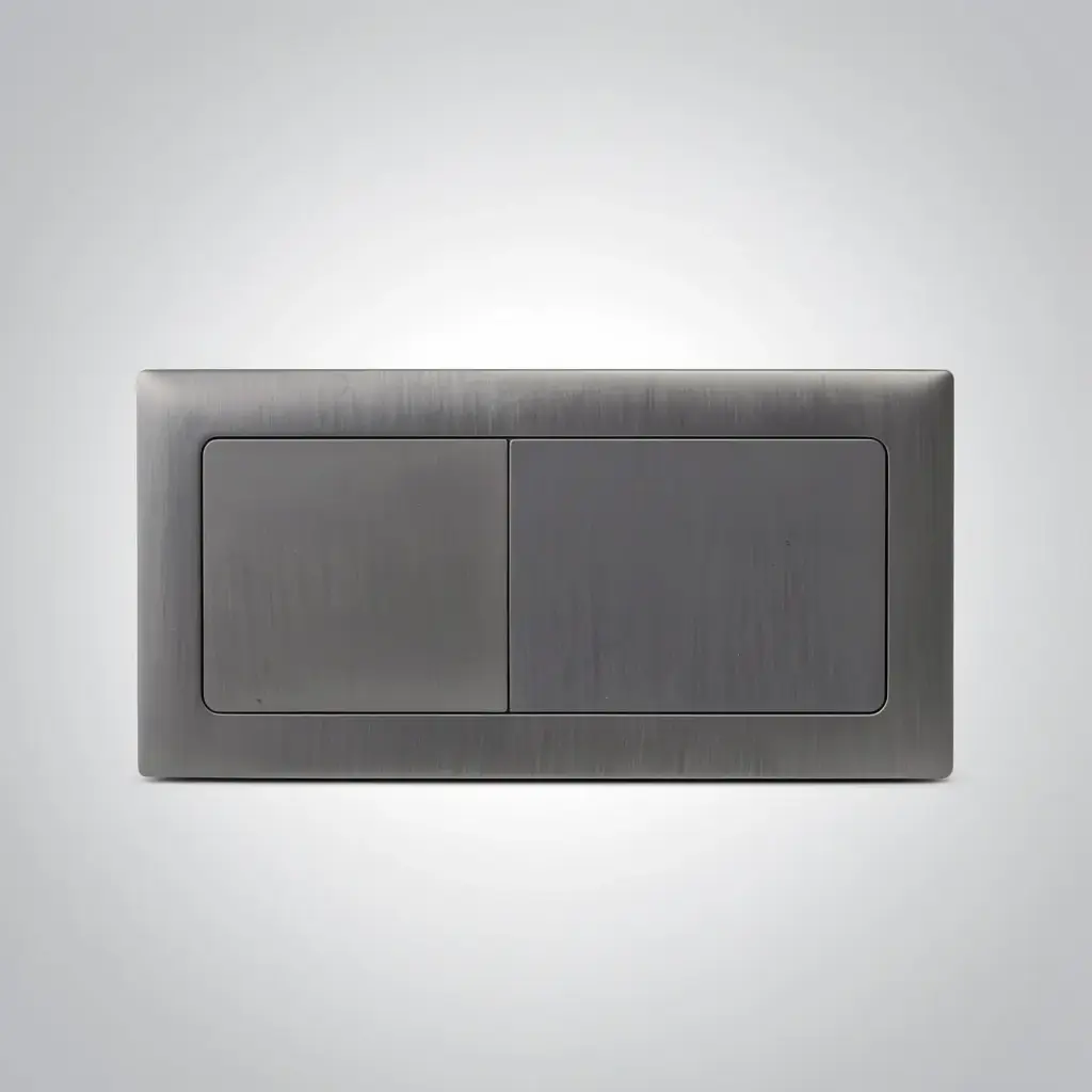 [56287] Square Press Button Gum Metal