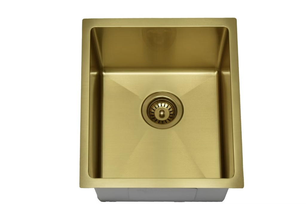 [44386] Eden Single Bowl Sink 340 x 400mm Undermount Sink (304 Stainless Steel)-Brushed Gold