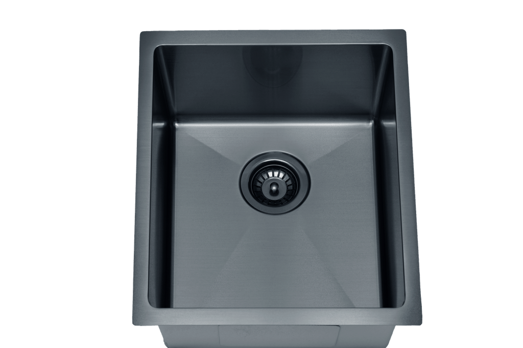 [44388] Eden Single Bowl Sink 340 x 400mm Undermount Sink (304 Stainless Steel)-Matt Black