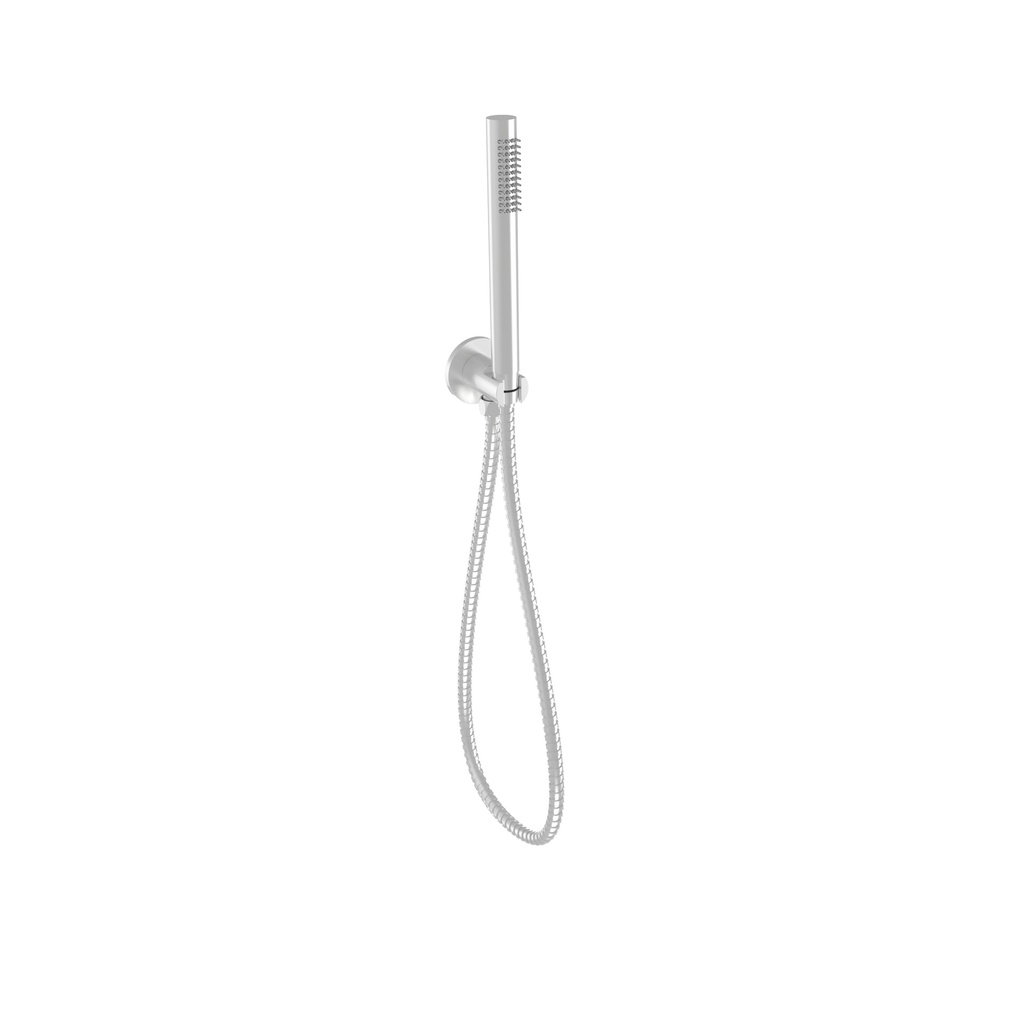 [43722] Tube Hand Shower On Wall Outlet Bracket Brushed Nickel