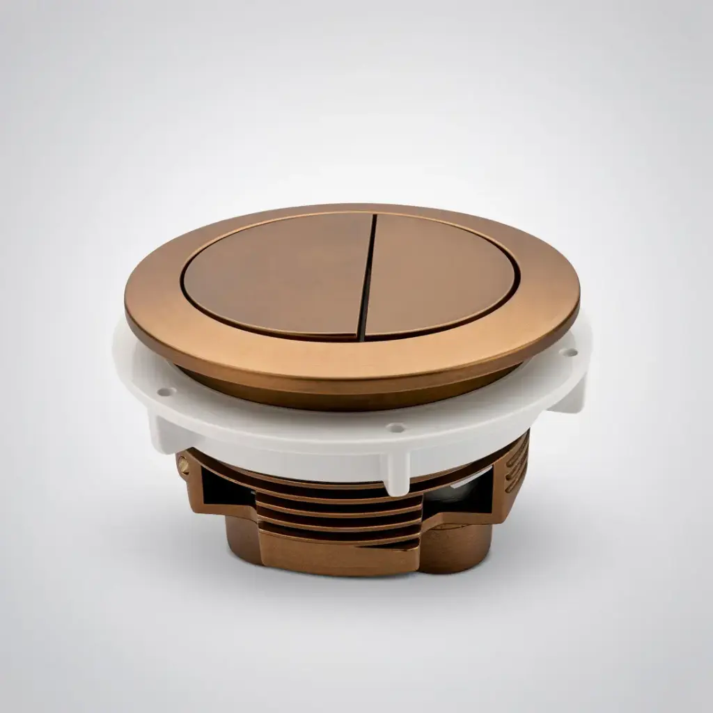 [56918] Cistern Round Press Button Brushed Copper