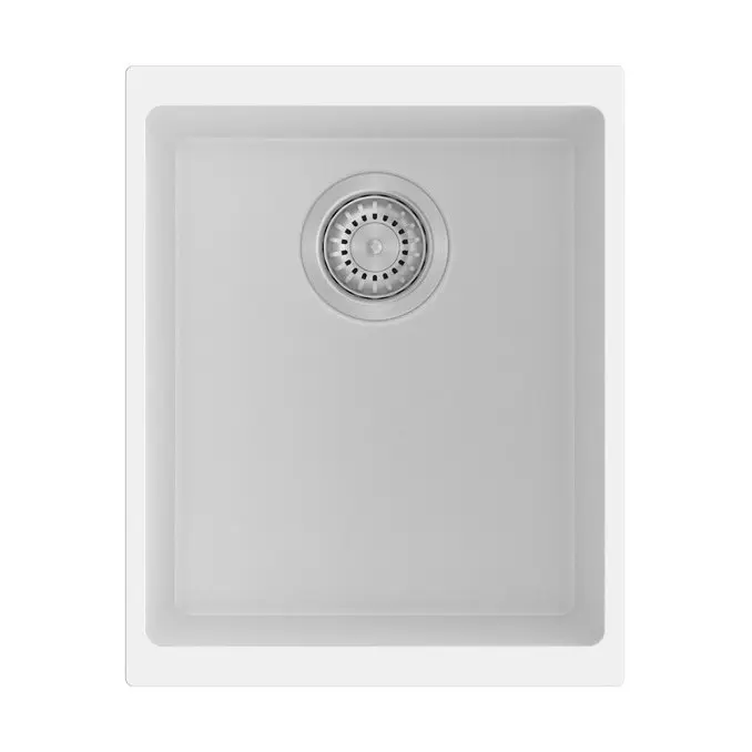 [41570] White Carysil Enigma N100N Granite Single Bowl Stone Kitchen Sink 370*460*200mm