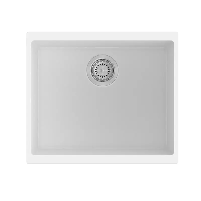 [41572] White Carysil Enigma N100S Granite Single Bowl Stone Kitchen Sink 530*460*200mm