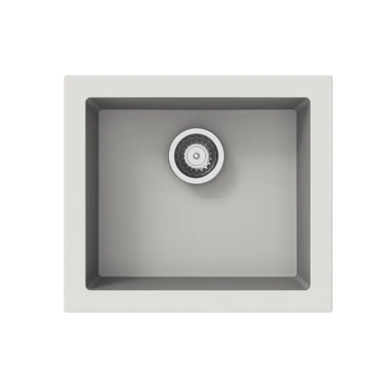 [41577] White Carysil Maples N100U Granite Single Bowl Stone Kitchen Sink 540*473*241mm(Undermount Only)