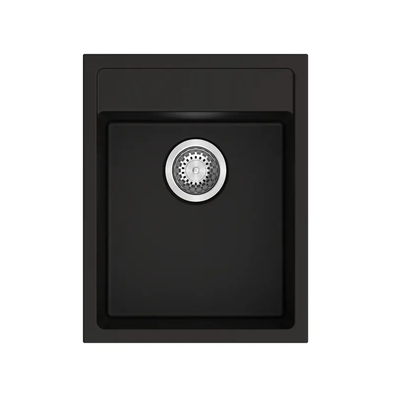 [41582] Black Carysil Waltz 400 Grainte Single Bowl Stone Kitchen Sink 400*500*200mm